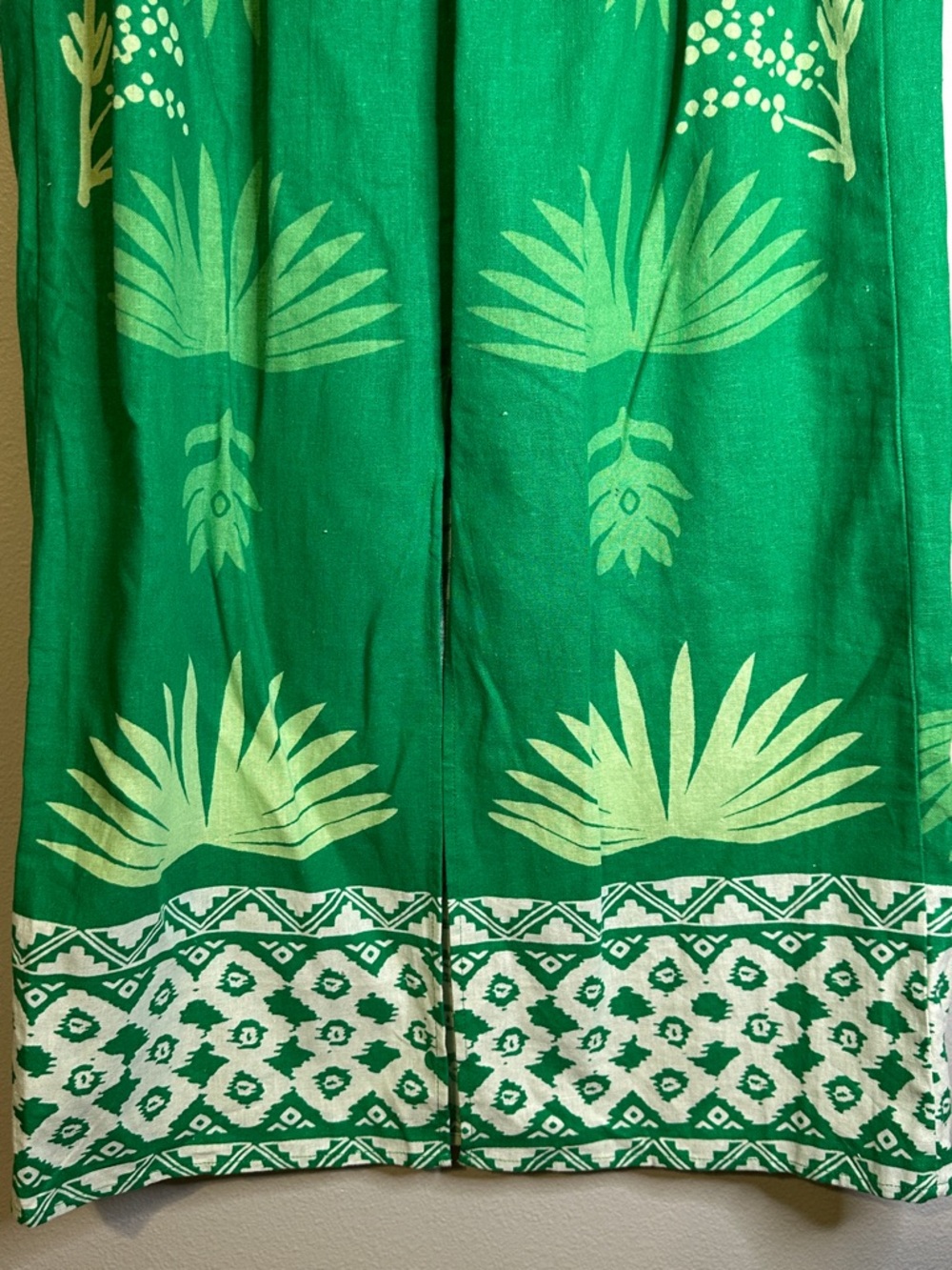 Rachel Zoe M Linen Blend Tropical Palm Bird Maxi Skirt Resort Coastal Boho - Picture 7 of 10